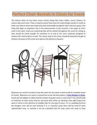 perfect chair rentals in clovis for event