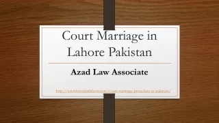 Court Marriage in Lahore Pakistan - Perform Court Marriage Procedure in Pakistan 2020