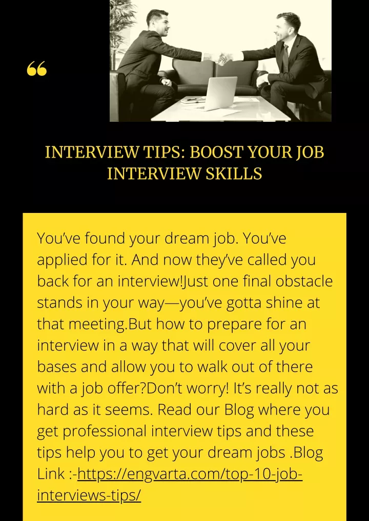 interview tips boost your job interview skills