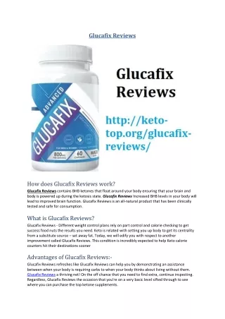Glucafix Reviews
