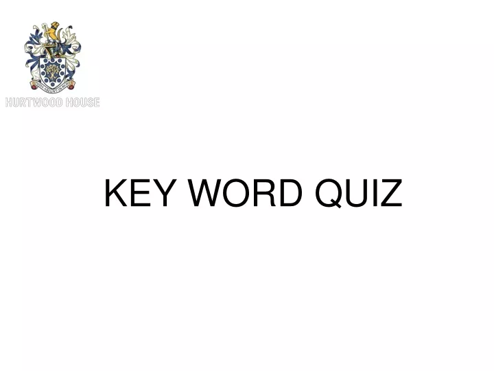 key word quiz