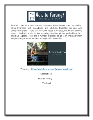 Travel Tips In Bangkok | Howtofarang.com