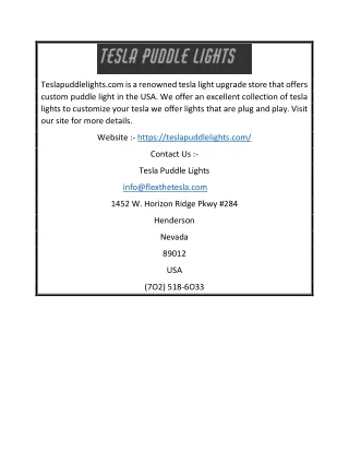 Tesla Door Light Upgrade Store Online | Teslapuddlelights.com