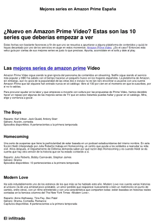 Series más vistas en Amazon Prime España