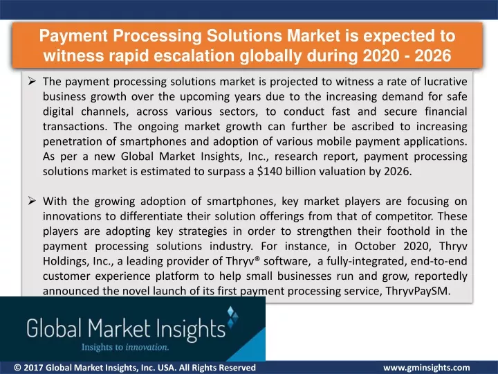 payment processing solutions market is expected