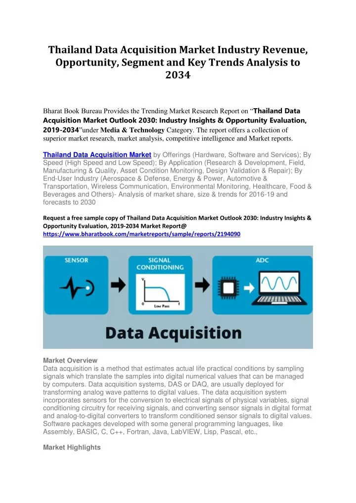 thailand data acquisition market industry revenue
