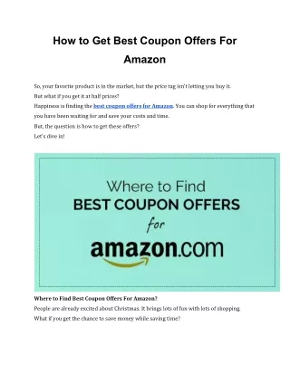 Where to Find Best Coupon Offers For Amazon?