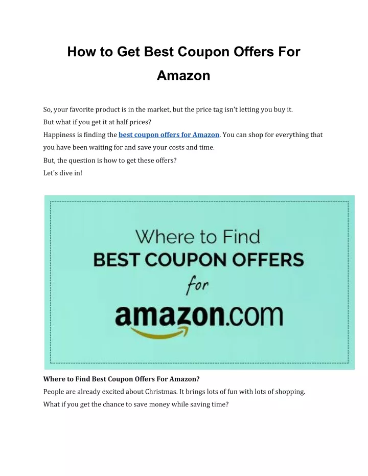 how to get best coupon offers for