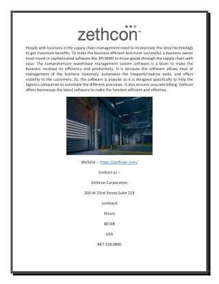3PL WMS Software | Zethcon.com
