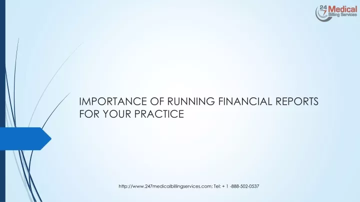 importance of running financial reports for your practice