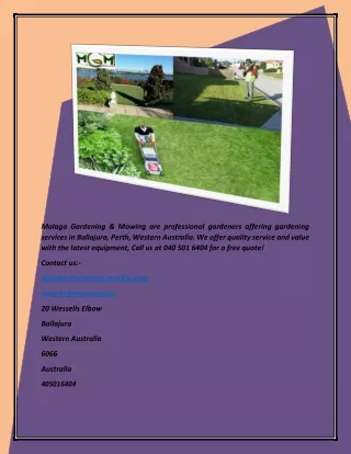 Gardening & Lawn Mowing Services in Perth, Wa