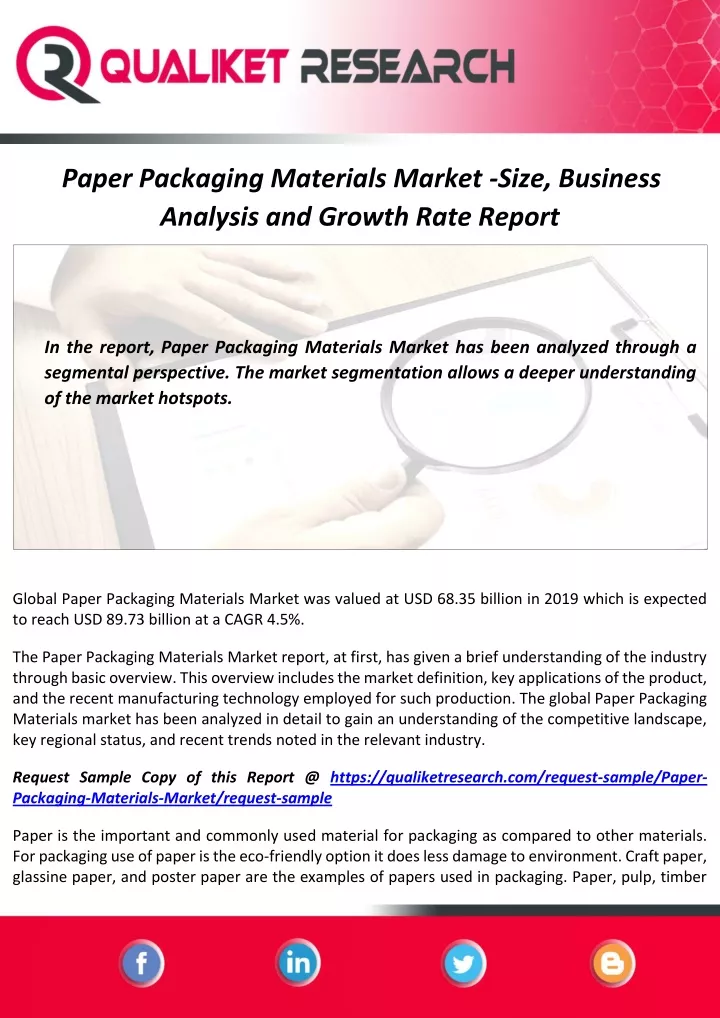 paper packaging materials market size business