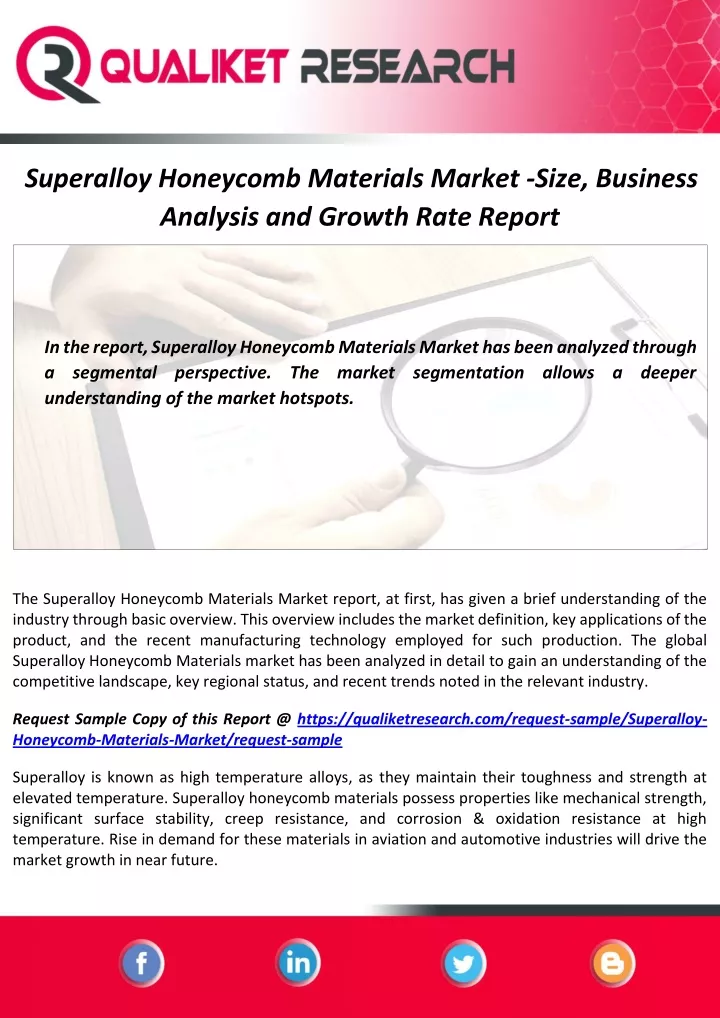 superalloy honeycomb materials market size