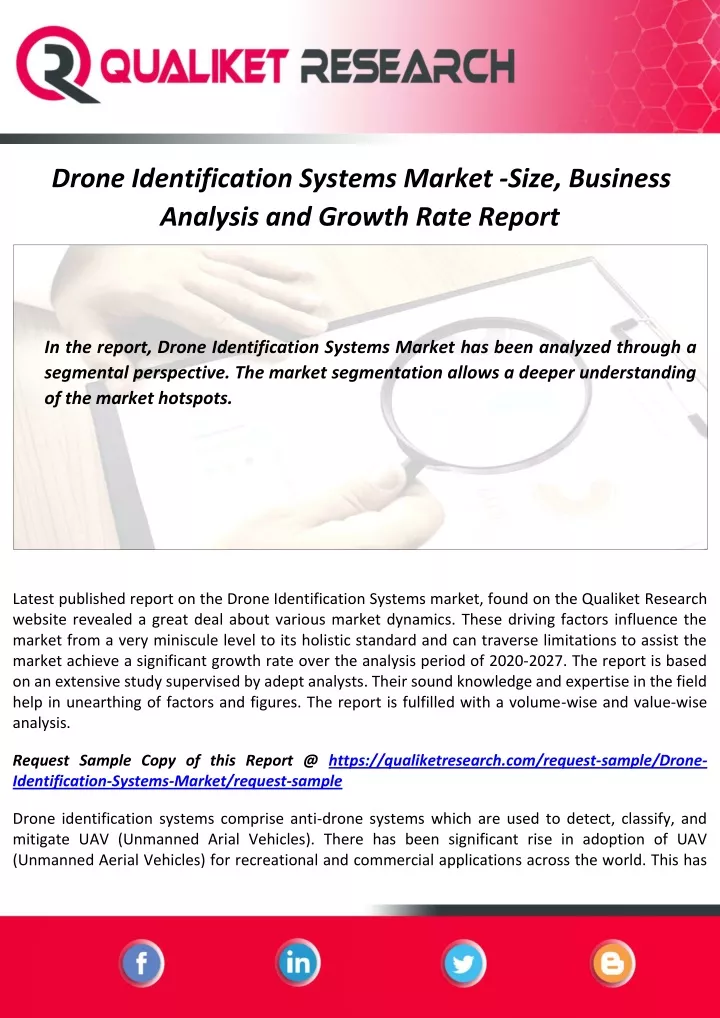 drone identification systems market size business