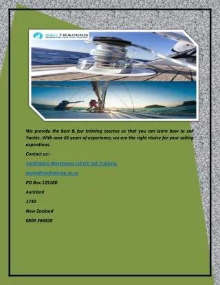 Boat Training Courses in New Zealand | Sailtraining.co.nz