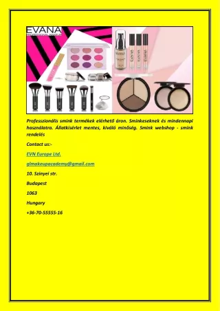 Smink webshop - Smink rendelés | Makeupwebshop.hu