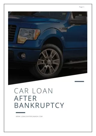 Car Loan After Bankruptcy