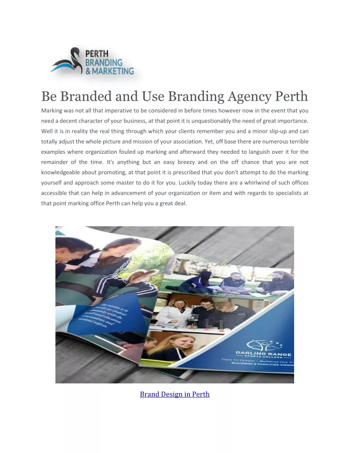 be branded and use branding agency perth