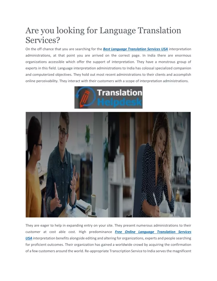 are you looking for language translation services
