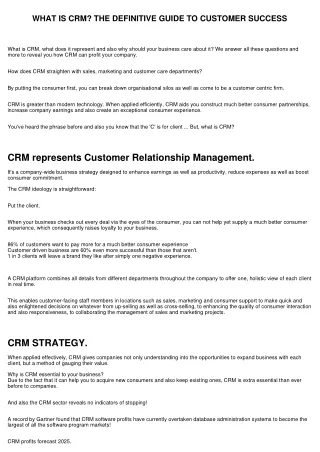 WHAT IS CRM? THE DEFINITIVE GUIDE TO CUSTOMER SUCCESS