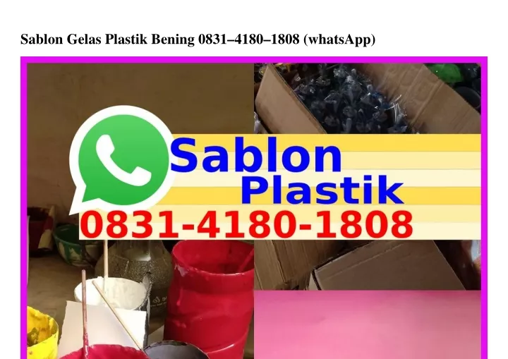 sablon gelas plastik bening 0831 4180 1808