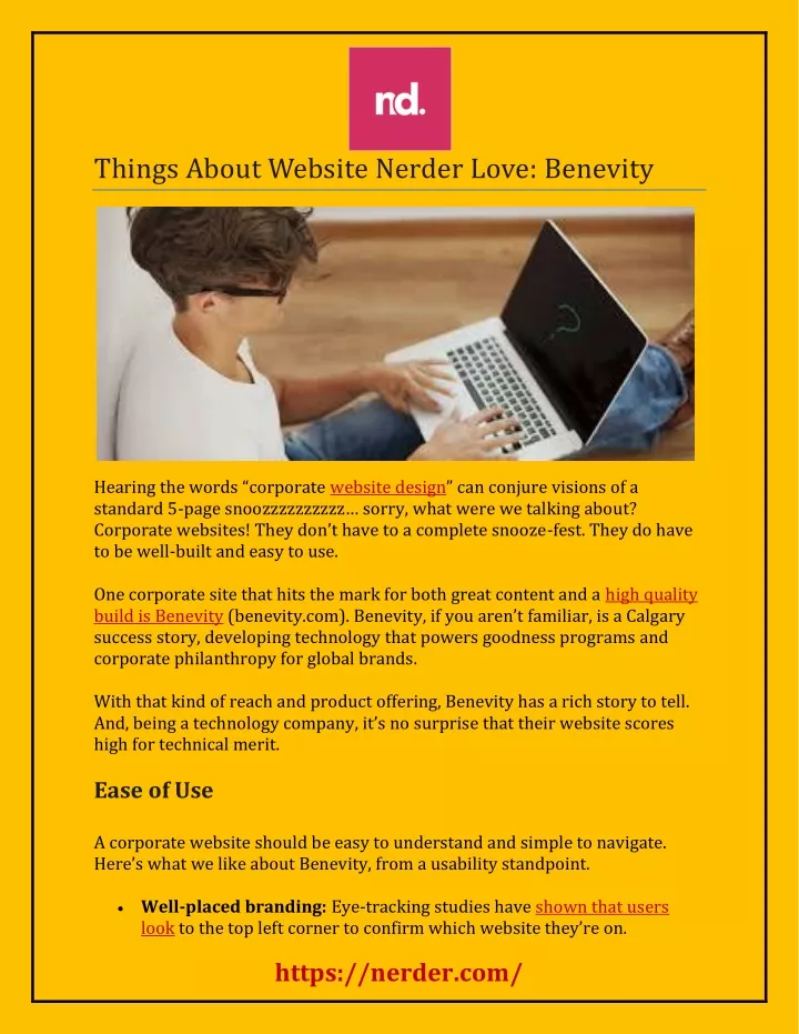 things about website nerder love benevity