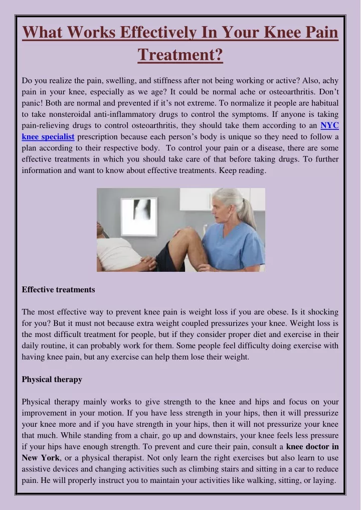 what works effectively in your knee pain