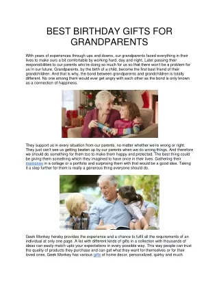 best birthday gifts for grandparents
