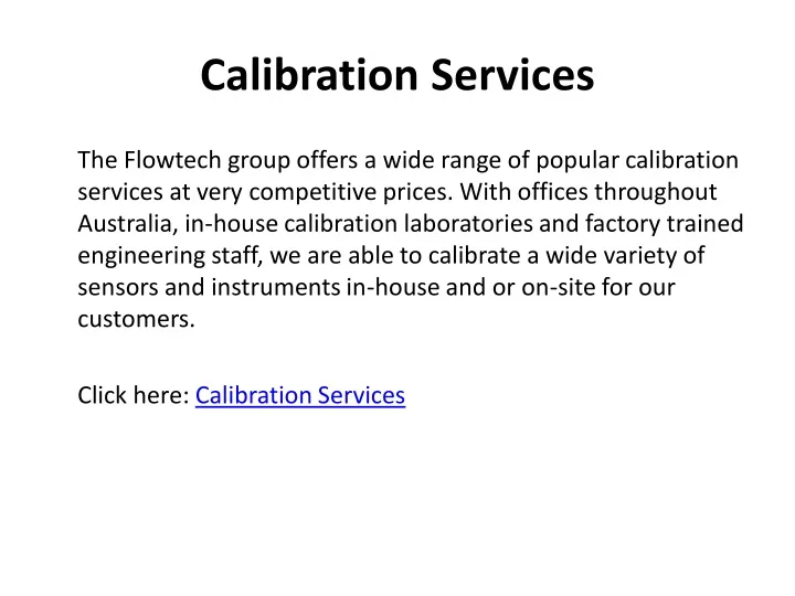 calibration services