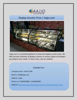 Display Counter Price | Aajjo.com