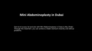 mini abdominoplasty in dubai