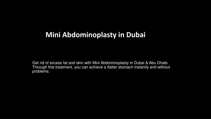 mini abdominoplasty in dubai