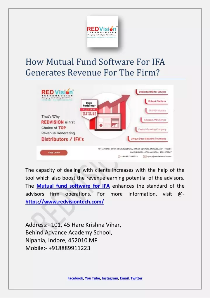 how mutual fund software for ifa generates