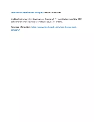 custom crm development company best crm services