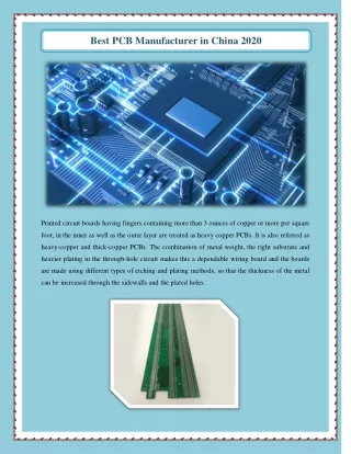 best pcb manufacturer in china 2020
