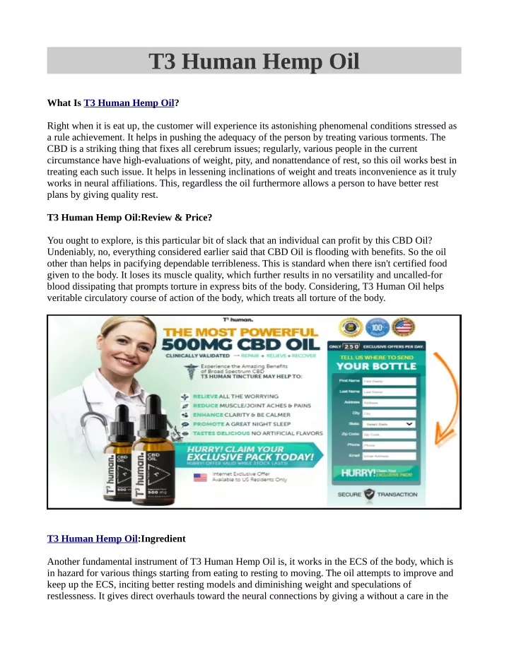 t3 human hemp oil