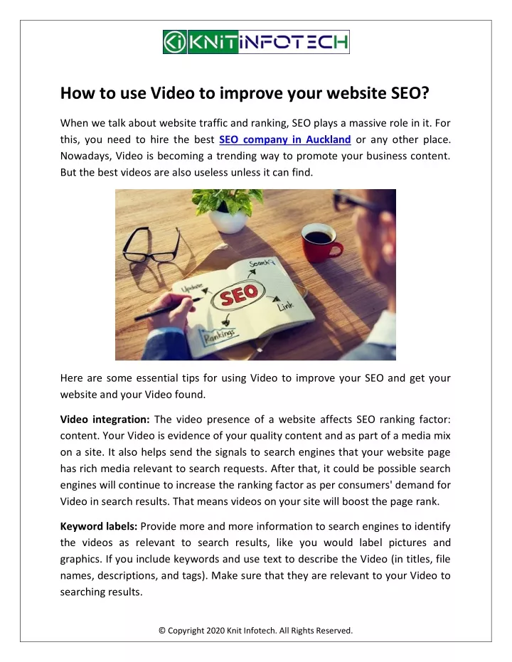 how to use video to improve your website seo
