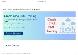 Oracle CPQ BML Training