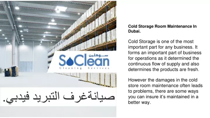 cold storage room maintenance in dubai cold