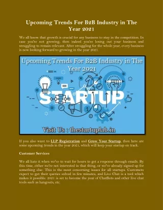 upcoming trends for b2b industry in the year 2021