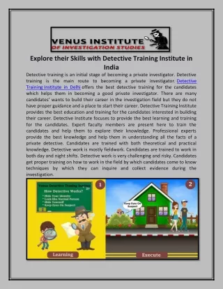 explore their skills with detective training