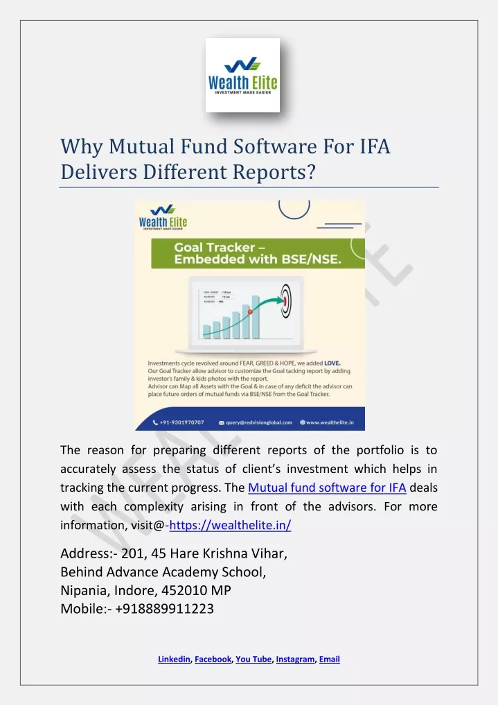 why mutual fund software for ifa delivers