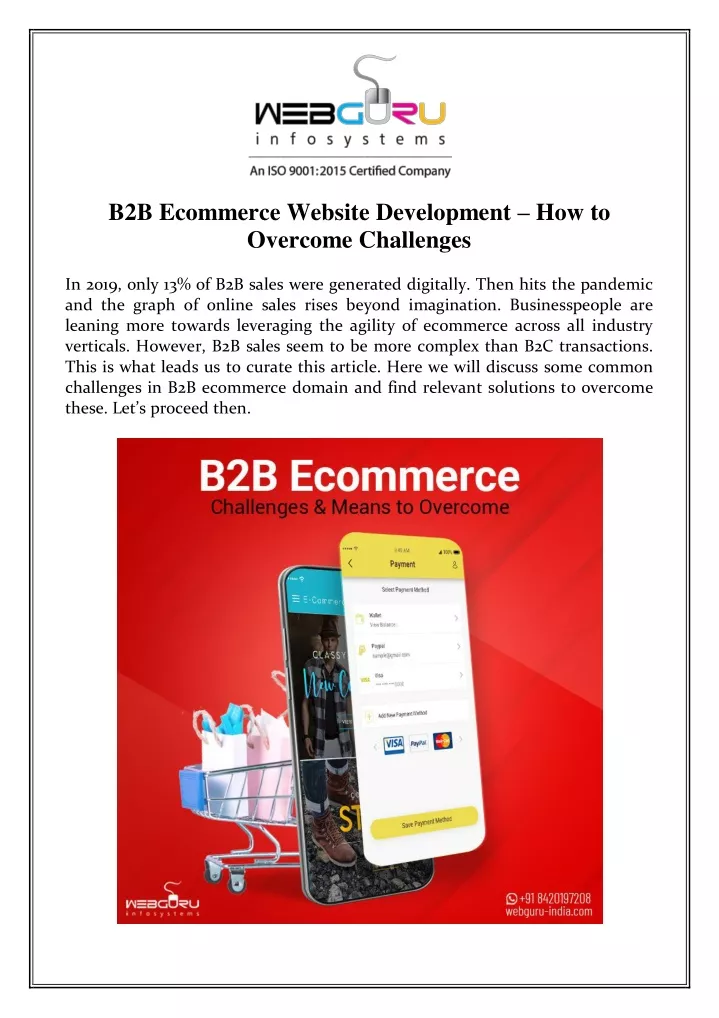 b2b ecommerce website development how to overcome