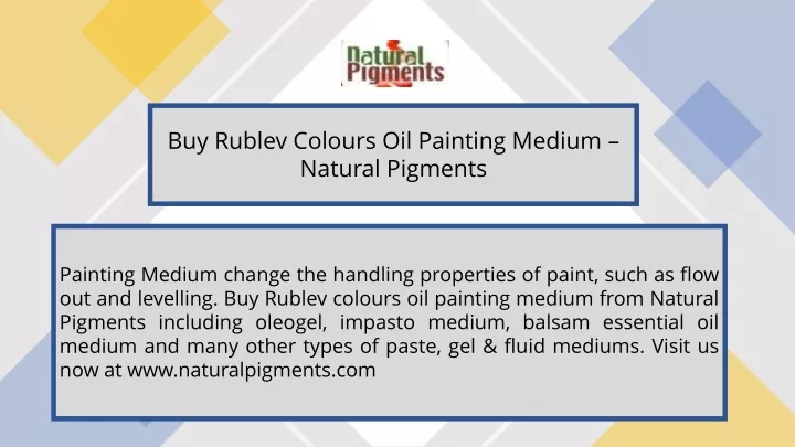 buy rublev colours oil painting medium natural