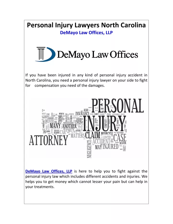 personal injury lawyers north carolina demayo