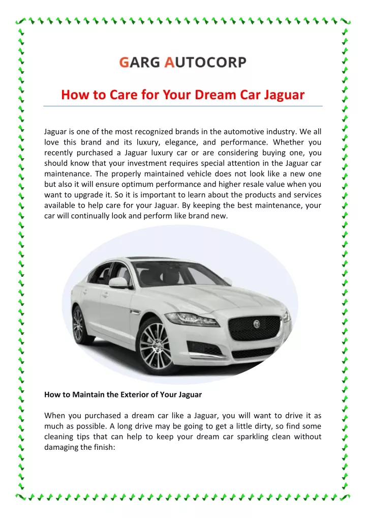 how to care for your dream car jaguar