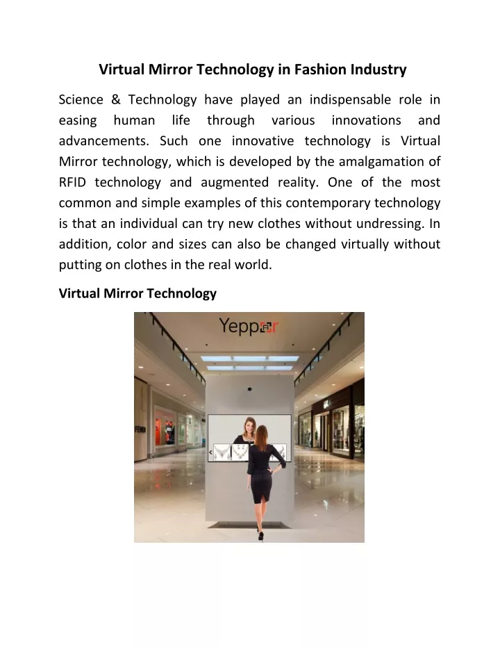 virtual mirror technology in fashion industry