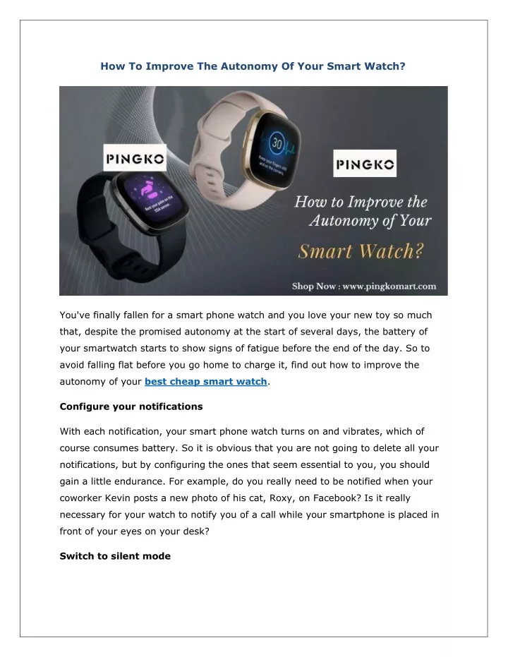 how to improve the autonomy of your smart watch