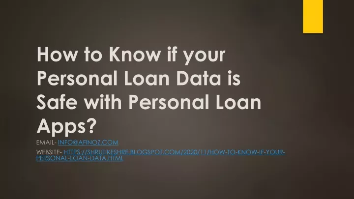 how to know if your personal loan data is safe