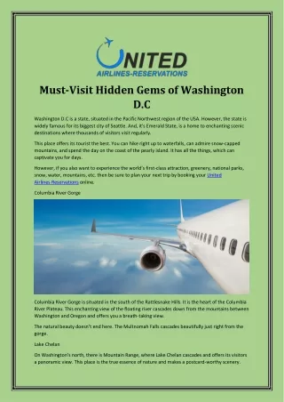 Must-Visit Hidden Gems of Washington D.C
